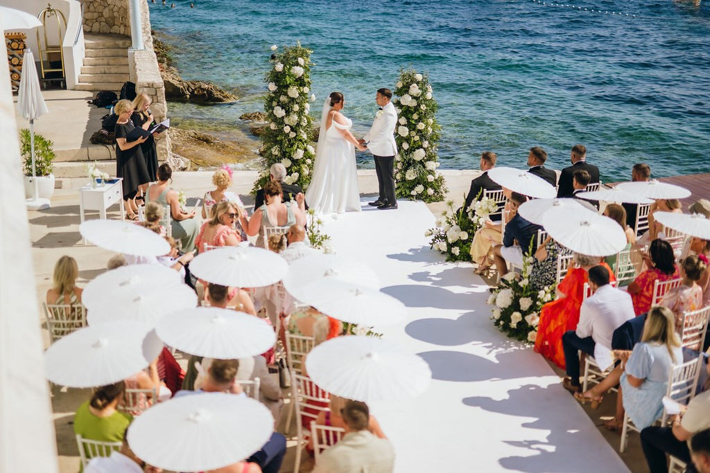 Seaside Grandeur: Beach Club Wedding in June